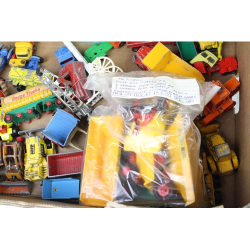 1108 - Large collection of playworn diecast vehicles and accessories, mostly Matchbox with some Britains, L... 