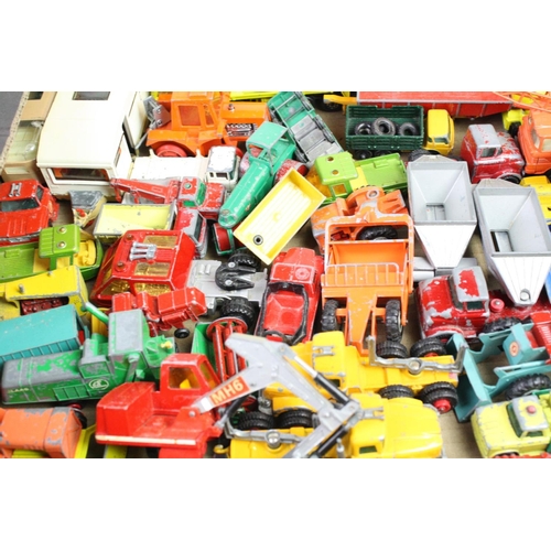 1108 - Large collection of playworn diecast vehicles and accessories, mostly Matchbox with some Britains, L... 