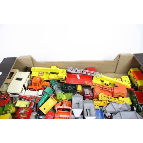 1108 - Large collection of playworn diecast vehicles and accessories, mostly Matchbox with some Britains, L... 