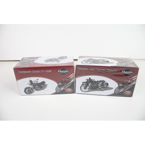 1109 - Nine assorted boxed diecast & plastic motorbike & moped models to include 2 x NewRay Roadraider Coll... 