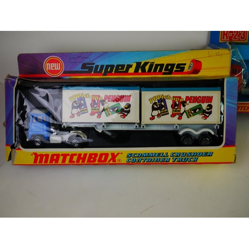 1120 - 17 Boxed Matchbox Super Kings diecast models to include K21 Ford Transcontinental Sunkist, 2 x K33 (... 