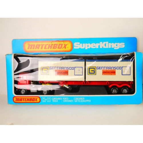 1120 - 17 Boxed Matchbox Super Kings diecast models to include K21 Ford Transcontinental Sunkist, 2 x K33 (... 