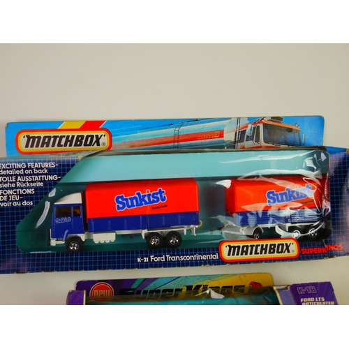 1120 - 17 Boxed Matchbox Super Kings diecast models to include K21 Ford Transcontinental Sunkist, 2 x K33 (... 