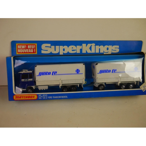 1120 - 17 Boxed Matchbox Super Kings diecast models to include K21 Ford Transcontinental Sunkist, 2 x K33 (... 