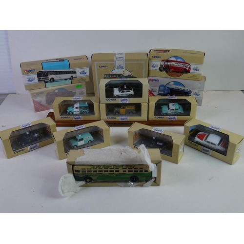 1129 - 14 Boxed Corgi Classic diecast models to include  8 x  Classic Vehicles (98141, 96873, 96759, 96855,... 