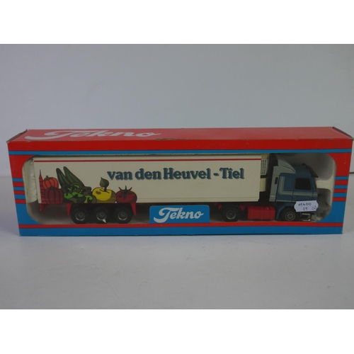 1131 - Three boxed 1/50 Tekno diecast haulage models featuring 1989 Scania Truck of the Year, van den Heuve... 