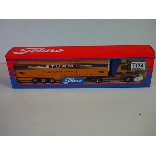 1134 - Two boxed 1/50 Tekno diecast haulage models featuring The Deutschland Collection 33 01/2000Sturm Tra... 