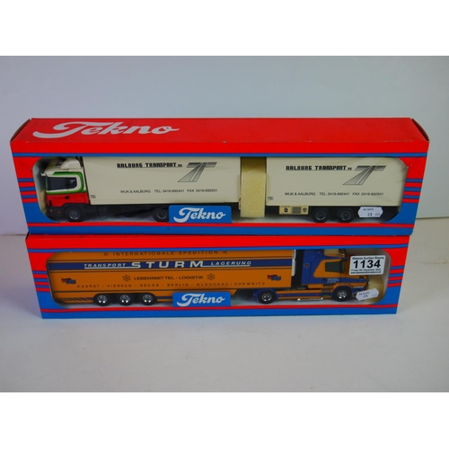 1134 - Two boxed 1/50 Tekno diecast haulage models featuring The Deutschland Collection 33 01/2000Sturm Tra... 