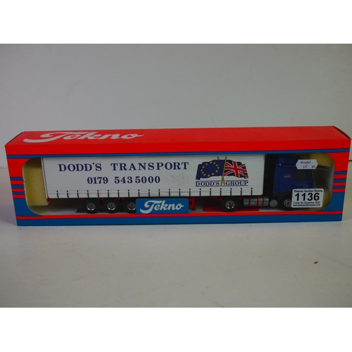 1136 - Two boxed 1/50 Tekno The British Collection diecast haulage models featuring 76 Dodd's 07/1999 & 79 ... 