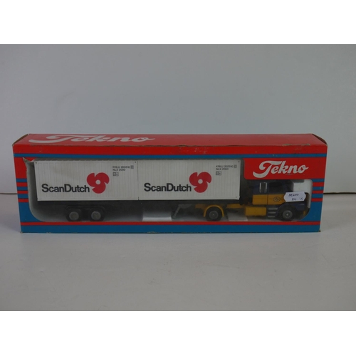 1138 - Two boxed 1/50 Tekno diecast haulage models featuring ScanDutch and Vrolijk International Transport,... 