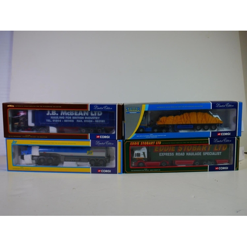 1142 - Four boxed 1:50 scale ltd edn Corgi diecast models to include 75702 Eddie Stobart Man Refrigerated B... 