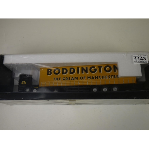 1143 - Boxed 1:50 scale Corgi Modern Trucks diecast model 75202 ERF Curtainside Boddingtons. Comes with cer... 