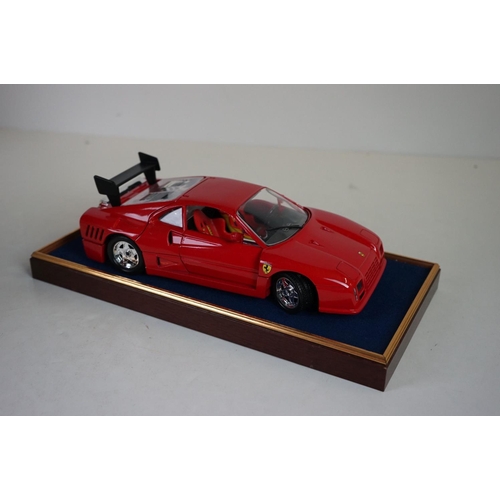 1171 - Five cased 1:18 scale diecast model classic cars, to include MG, Ferrari, Bugatti, Aston Martin & Me... 