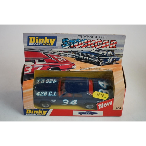 1180 - Four boxed Dinky diecast models to include 201 Plymouth Stock Car x3 & 390 Customised Freeway Cruise... 