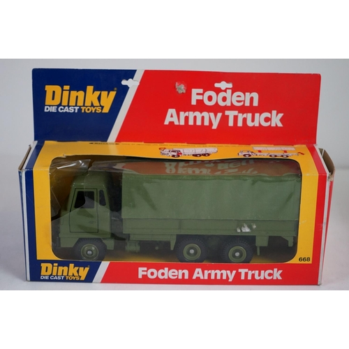 1181 - Three boxed Dinky diecast models to include 691 Striker Anti-Tank Vehicle, 668 Foden Army Truck & 26... 