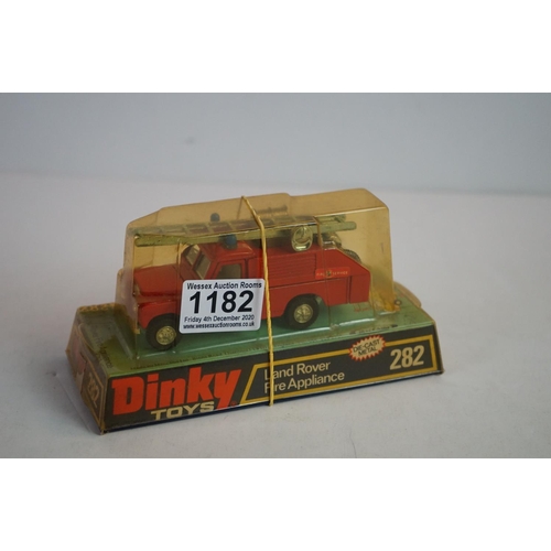 1182 - Five boxed diecast models to include Dinky 282 Land Rover Fire Appliance x2, 211 Triumph TR7 Sports ... 