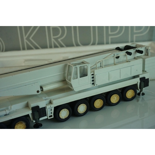 1227 - Tow boxed 1/50 Conrad 2077 Krupp 250 GMT Telescopic Crane diecast models, one Sparrows/Krupp and one... 