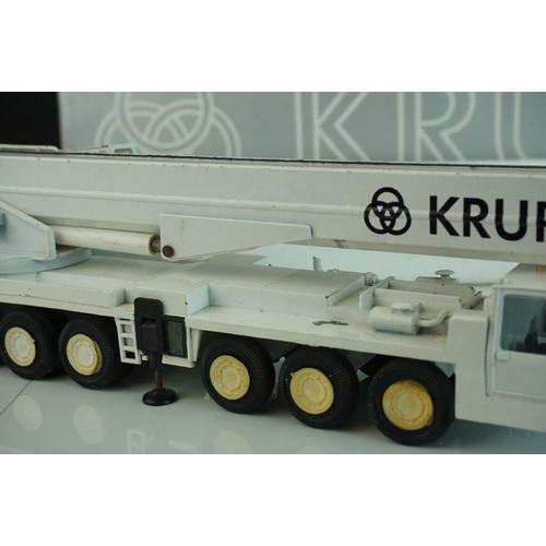 1227 - Tow boxed 1/50 Conrad 2077 Krupp 250 GMT Telescopic Crane diecast models, one Sparrows/Krupp and one... 