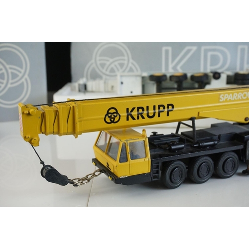 1227 - Tow boxed 1/50 Conrad 2077 Krupp 250 GMT Telescopic Crane diecast models, one Sparrows/Krupp and one... 