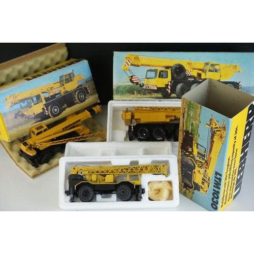 1230 - Three boxed 1/50 Conrad Liebherr diecast construction models to include 2079 LTM 1060, 3076 LTM  103... 