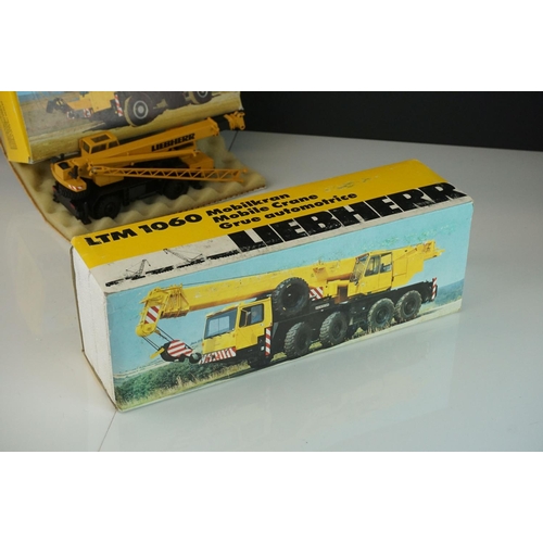 1230 - Three boxed 1/50 Conrad Liebherr diecast construction models to include 2079 LTM 1060, 3076 LTM  103... 