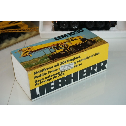 1230 - Three boxed 1/50 Conrad Liebherr diecast construction models to include 2079 LTM 1060, 3076 LTM  103... 