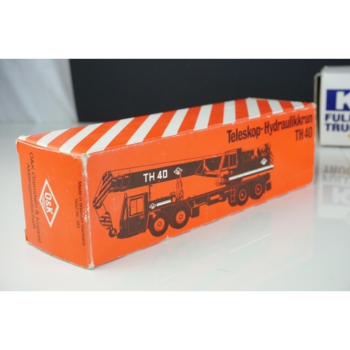 1235 - Two boxed 1/50 diecast construction models to include Kato NK800 Fully Hydraulic Truck Crane and NZG... 