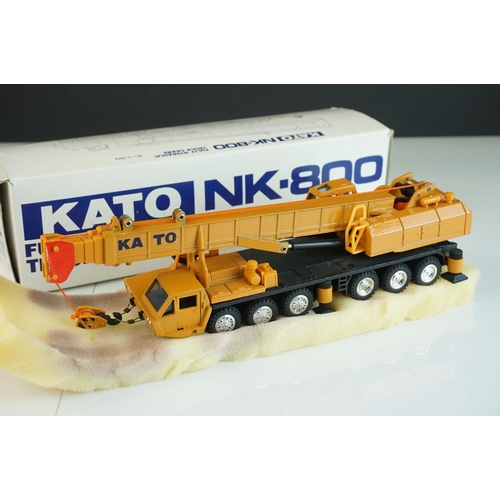 1235 - Two boxed 1/50 diecast construction models to include Kato NK800 Fully Hydraulic Truck Crane and NZG... 