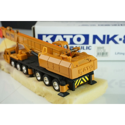 1235 - Two boxed 1/50 diecast construction models to include Kato NK800 Fully Hydraulic Truck Crane and NZG... 