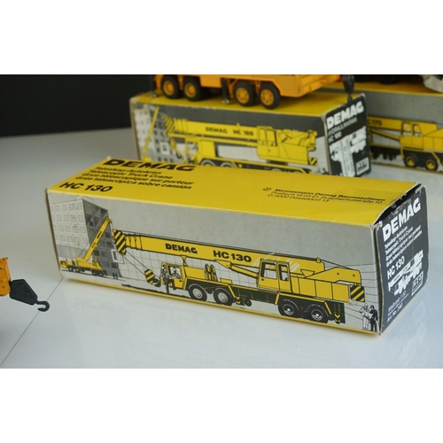 1236 - Four boxed  NZG1/50 diecast construction models to include Demag HC170 Sparrows, Demag HC130, Demag ... 