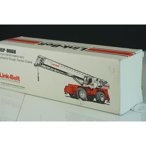 1239 - Three boxed 1/50 diecast construction models to include NZG 318 HSP8060 Hydraulic Crane Link Belt, G... 