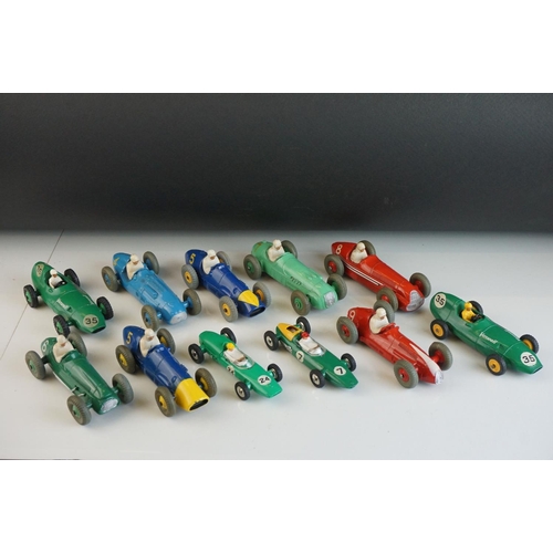 1281 - 11 Original Dinky diecast model all racing cars 23K Talbot Lago, 230 HWM, 2 x 23H Ferrari, 2 x 239 V... 