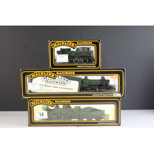 14 - Three boxed Palitoy Mainline OO gauge locomotives to include 2301 Class (Dean Goods) 0-6-0 GWR green... 