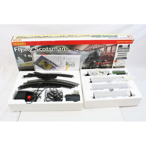 152 - Boxed Hornby R1019 Flying Scotsman electric train set complete with locomotive, coaches, track and c... 