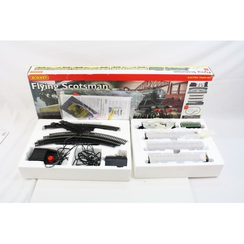 152 - Boxed Hornby R1019 Flying Scotsman electric train set complete with locomotive, coaches, track and c... 