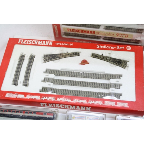 156 - Two boxed Fleischmann N gauge sets to include 9370 with locomotive, 3 x items of rolling stock and t... 