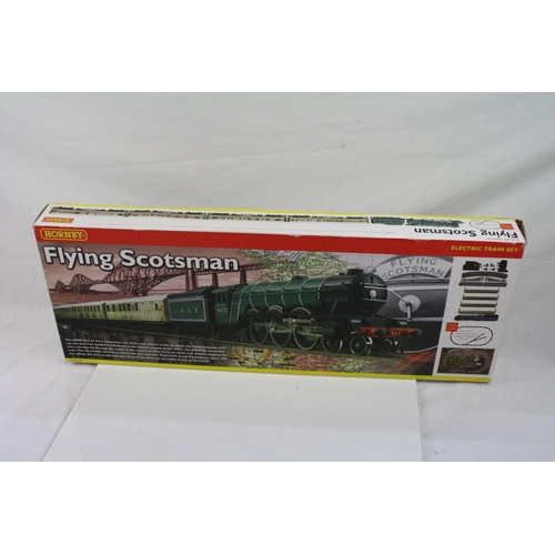 164 - Boxed Hornby R1039 Flying Scotsman electric train set, complete with locomotive, coaches, track and ... 