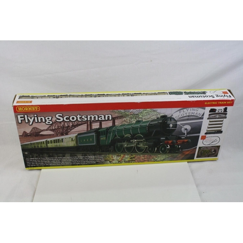 164 - Boxed Hornby R1039 Flying Scotsman electric train set, complete with locomotive, coaches, track and ... 