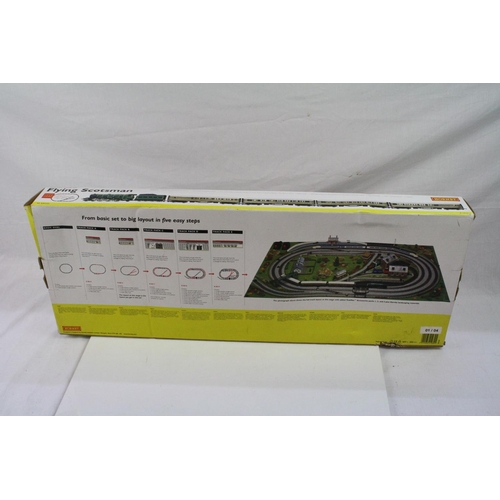 164 - Boxed Hornby R1039 Flying Scotsman electric train set, complete with locomotive, coaches, track and ... 