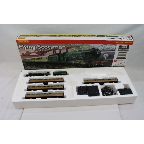 164 - Boxed Hornby R1039 Flying Scotsman electric train set, complete with locomotive, coaches, track and ... 