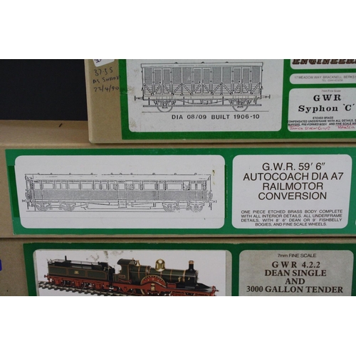 182 - Boxed DJB Engineering 7mm fine scale GWR 4.2.2 Dean Single and 3000 Gallon Tender model kit, unbuilt... 