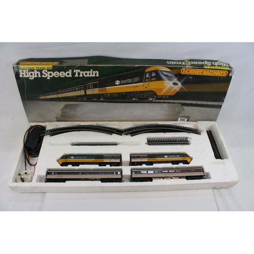 206 - Boxed Hornby R673 Intercity High Speed train set with locomotive and rolling stock, appearing comple... 