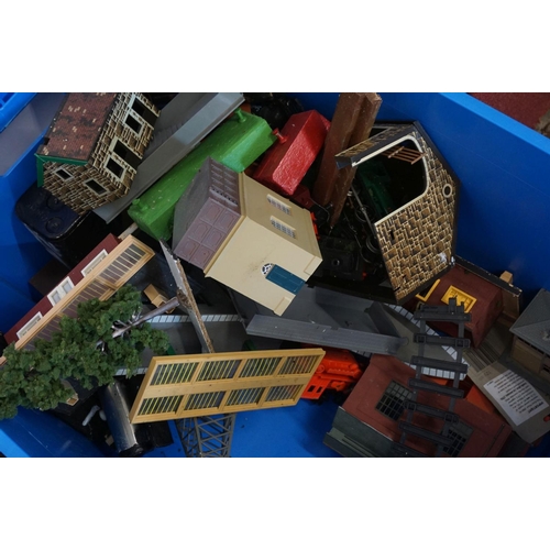 235 - Large quantity of OO gauge model railway to include track, spares, repairs and trackside buildings (... 