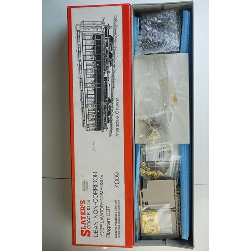 247 - Eight boxed O gauge Slaters Wagon & Coach kits to include 2 x Coach Kits (7C08 Dean Non Corridor All... 