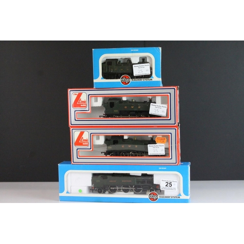 25 - Four boxed OO gauge locomotives to include 2 x Lima (205111MWG GWR 2-6-2 & 205117MWG GWR 0-6-0) and ... 