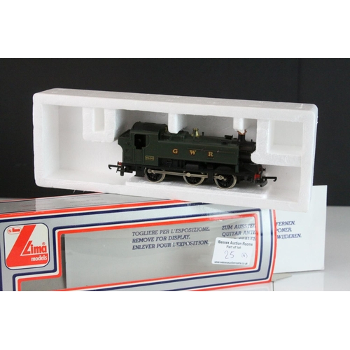 25 - Four boxed OO gauge locomotives to include 2 x Lima (205111MWG GWR 2-6-2 & 205117MWG GWR 0-6-0) and ... 