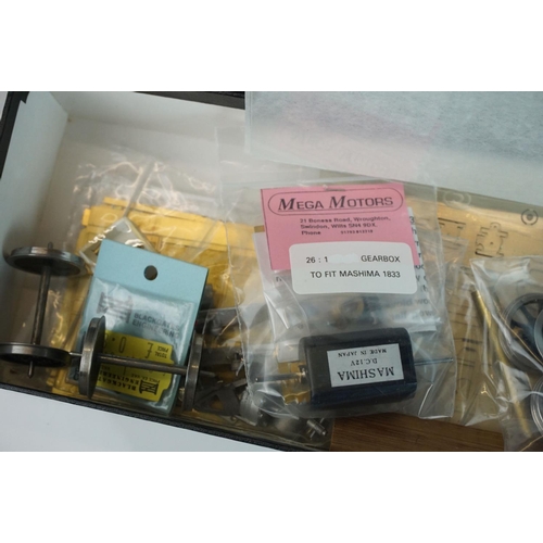 254 - Three boxed O gauge metal kits to include Mega Kits L7048 Midland Railways Steam Motor (unbuilt), BR... 