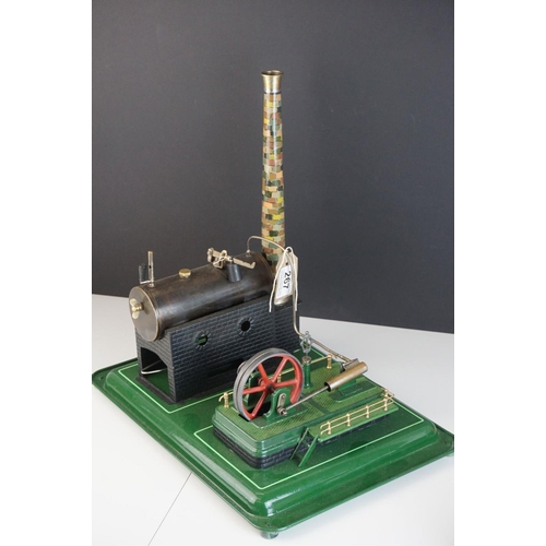 267 - German stationary steam engine plant on green base, base 15