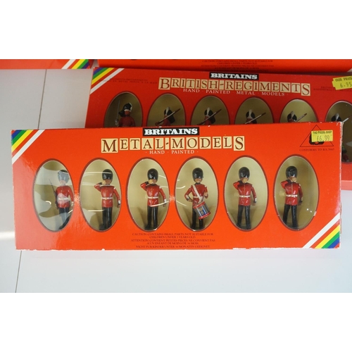 274 - Five boxed Britains metal figure sets to include 2 x Regiments (7245 6 Gordon Highlanders & 7237 Bla... 