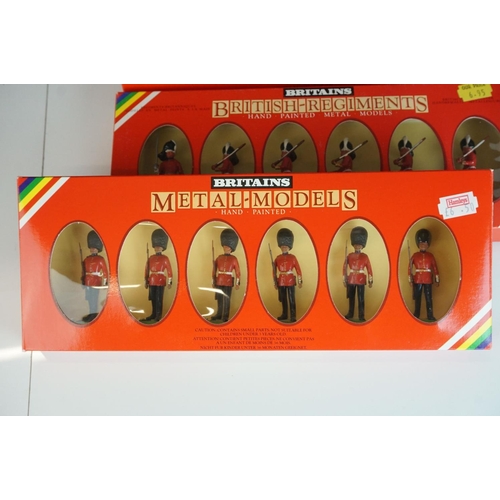 274 - Five boxed Britains metal figure sets to include 2 x Regiments (7245 6 Gordon Highlanders & 7237 Bla... 